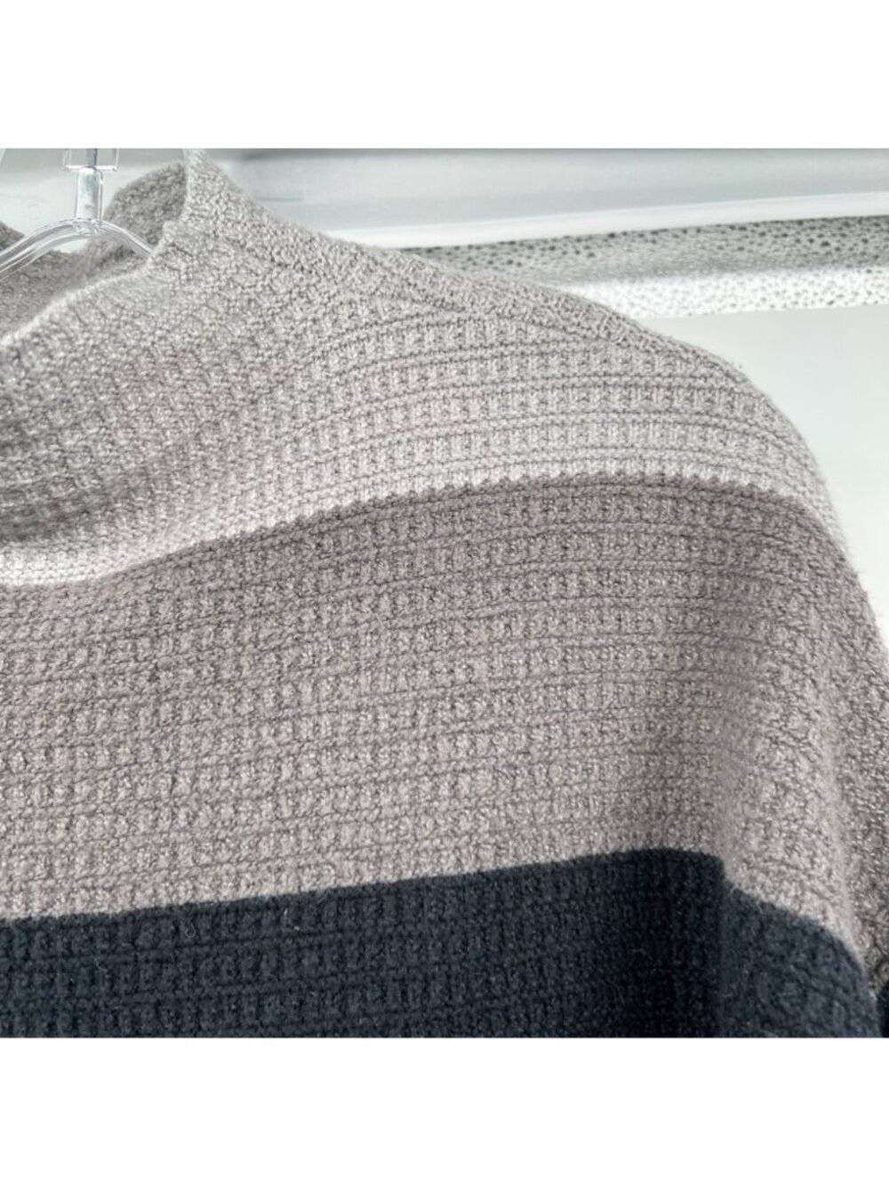 Altar'd State Womens Knit Striped Sweater Mock Neck Zipper Back Gray/Multi XS - Picture 4 of 8